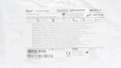 Bard 072210 Flat 3/4 Fluted Silicone Channel Drain 7mm
